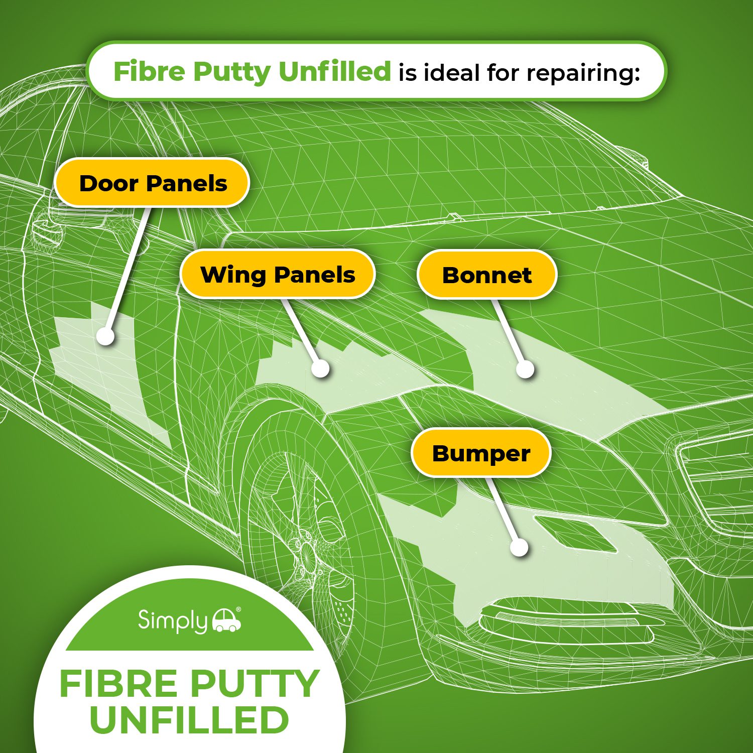 SIMPLY AUTO FIBRE PUTTY-UNFILLED (2 maten) - Afbeelding 4